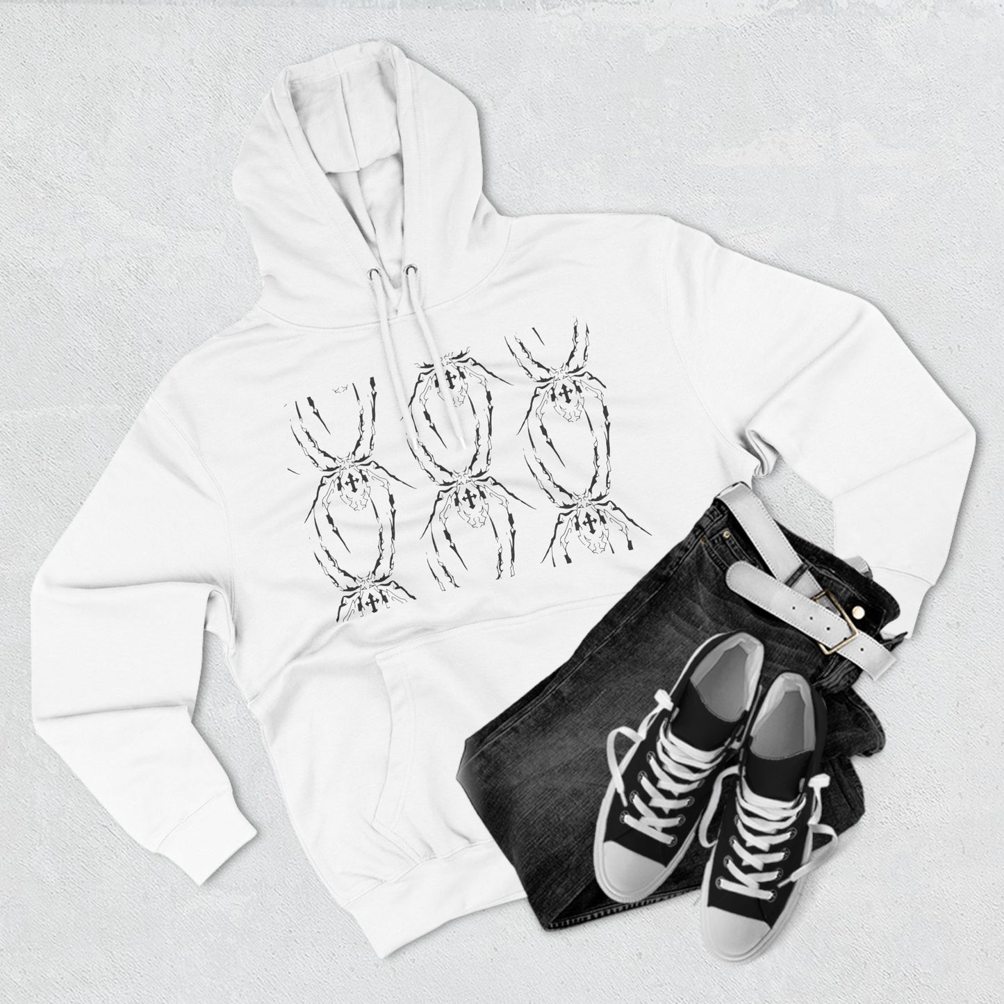 spider graphic Three-Panel Fleece Hoodie