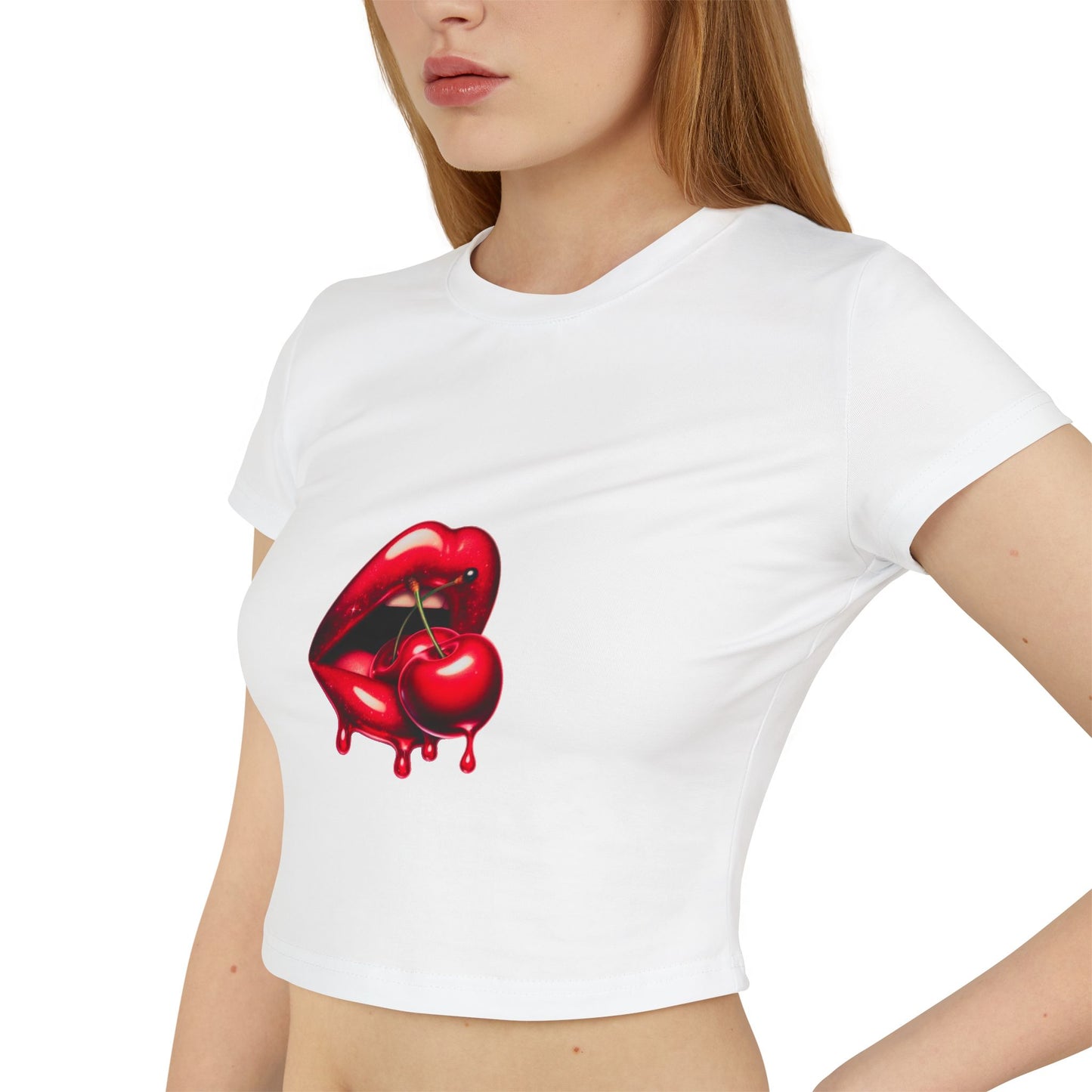 'Cherry lips' Baby Tee