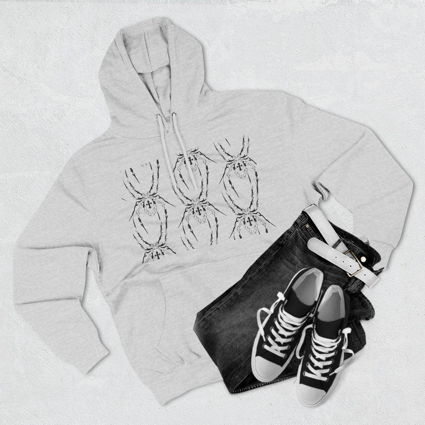 spider graphic Three-Panel Fleece Hoodie