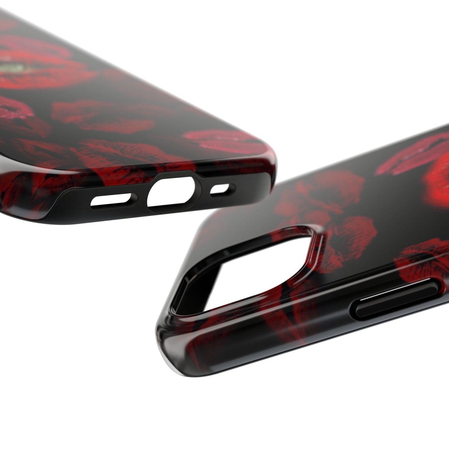 Phone Case with Kiss Mark Graphics and Eye Design